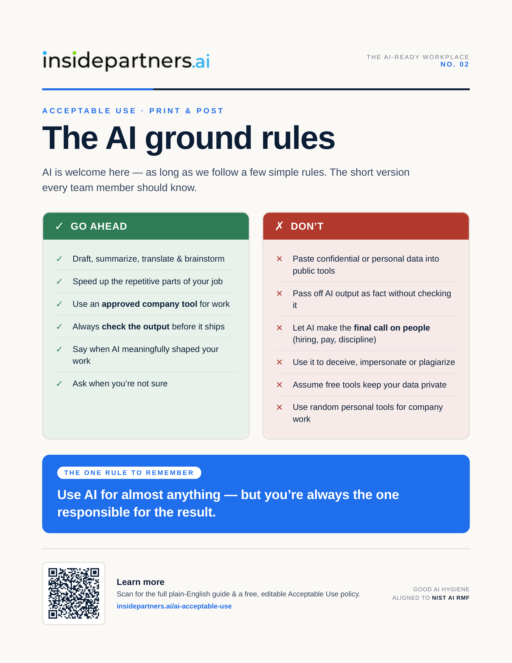 Preview of the "The AI ground rules" poster